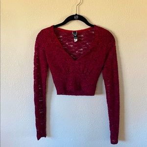 Burgundy Crop Top
